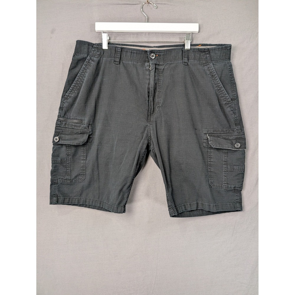 WearFirst‎ Mens Ripstop Cargo Shorts Size 42 Black Flat Front Casual Outdoor
